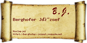 Berghofer József névjegykártya
